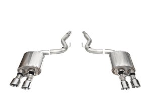 Ford Mustang Performance Exhaust - Rear - CORSA Performance - Axle-Back, Dual Rear Exit, Sport Valved, Twin 4.5in Polished Slash Tips - `24-`27 Ford Mustang Performance Exhaust - Rear - CORSA Performance - Axle-Back, Dual Rear Exit, Sport Valved, Twin 4.5in Polished Slash Tips - `24-`27